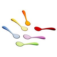 Set de 6 cuillères à café transparentes assorties - Visuel 0